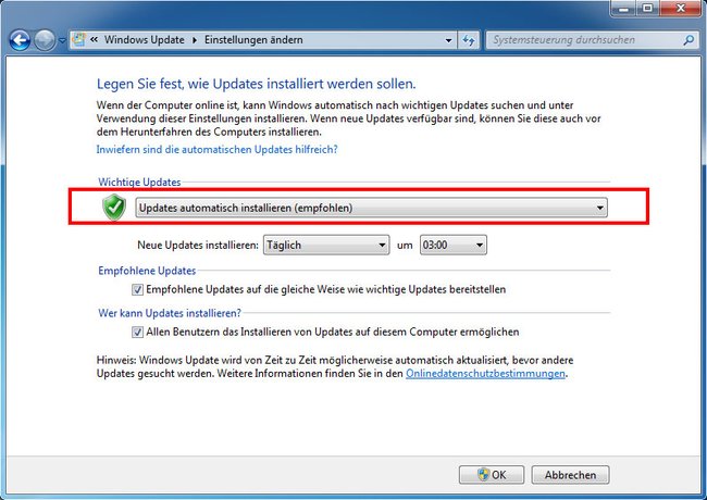 So installiert Windows 7 Standard-Treiber für Grafik und Sound automatisch. Bild: GIGA