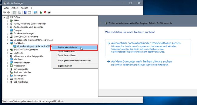 So aktualisiert ihr Treiber im Geräte-Manager. Bild: GIGA