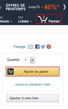 Amazon.fr bestellen Panier Warenkorb