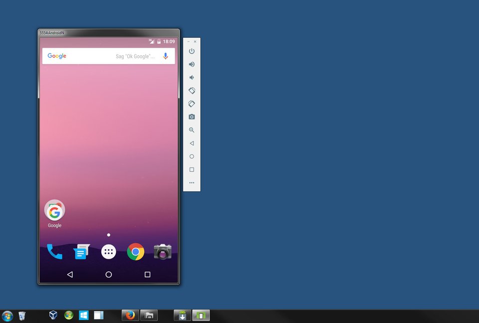 Android N läuft unter Windows im Emulator.