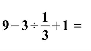 Matheaufgabe: 9-3 ÷ 1/3 + 1 - Das ist die Lösung