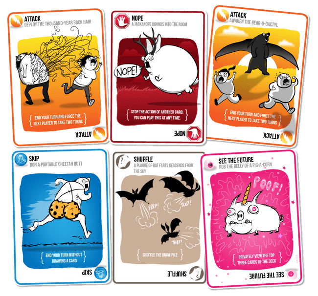 aktionskarten in Exploding Kittens