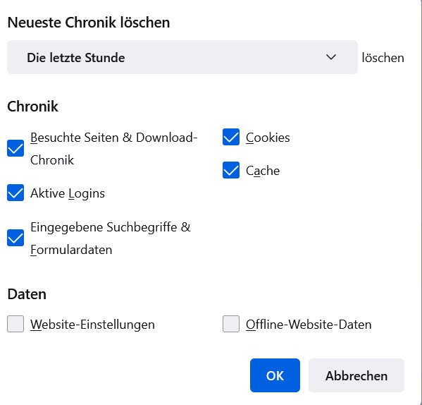 Firefox Chronik löschen