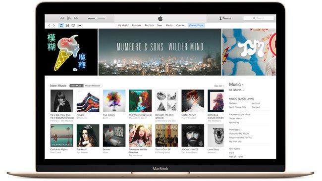 iTunes OS X MacBook
