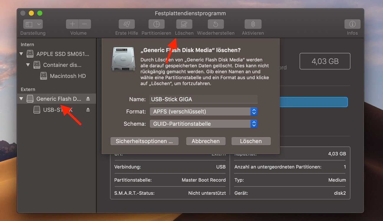 Diese Festplatte Verwendet Nicht Das Guid Partitionstabellen Schema Externe Festplatte und USB-Stick am Mac verschlüsseln, so gehts