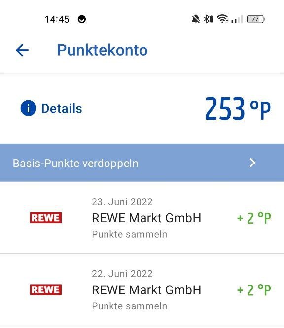 Payback Punktestand