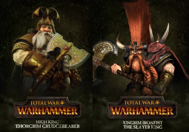 Die Kommandanten der Zwerge: Thorgrim Grudgebearer und Ungrim Ironfist.