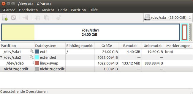 Mit dem Tool GParted vergrößert ihr eure Partition in Ubuntu.