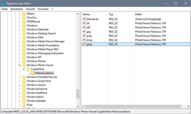 Windows 10: Erstellt für jeden Bilddatei-Typ einen eigenen Eintrag.