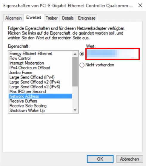 Windows 10: Hier könnt ihr eure MAC-Adresse ändern.