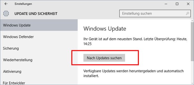 Klickt in Windows 10 hier, um auch nach Internet-Explorer-Updates zu suchen. Bild: GIGA