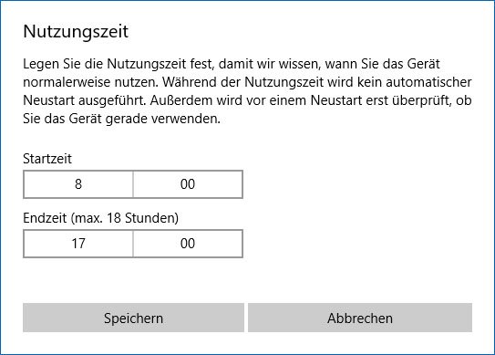 Von 8 bis 17 Uhr werden keine Updates installiert. (Bildquelle: GIGA)