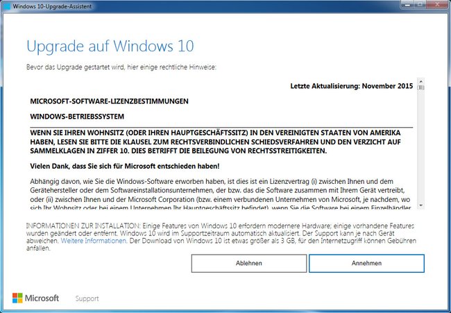 Der Windows 10 Upgrade Assistant installiert das Betriebssystem weiterhin kostenlos.
