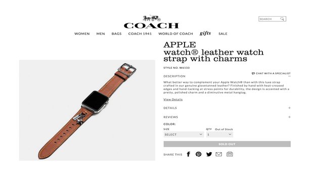 Apple Watch: Neue Lederarmbänder von Coach entdeckt