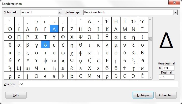 Delta Zeichen In Tabellen Und Dokumente Einfugen So Geht S