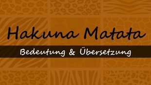 Was heißt Hakuna Matata? - Bedeutung und Übersetzung