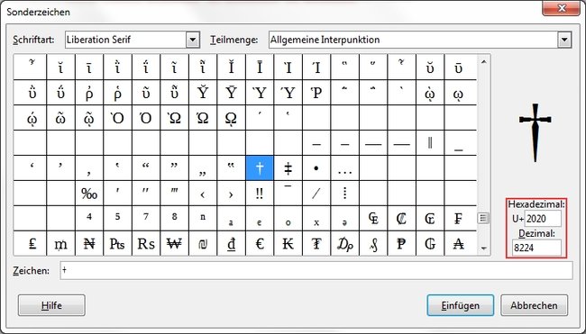 Kreuz Tastatur Sonderzeichen