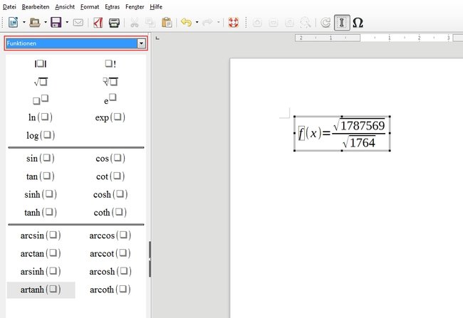 Mathematische Zeichen LibreOffice Math