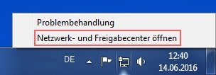 Netzwerk und Freigabecenter