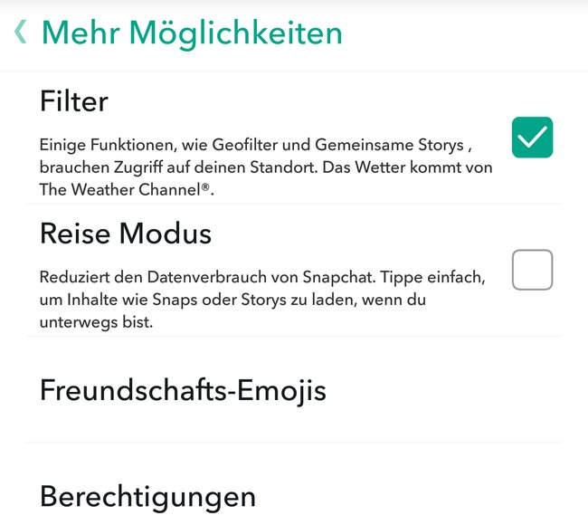 Snapchat-Reise-Modus