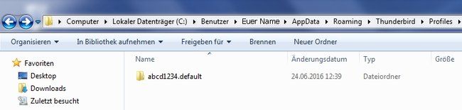 Thunderbird umziehen Profil