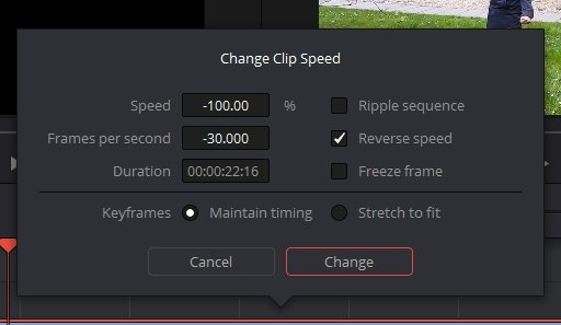Videos rückwärts abspielen Change Clip Speed