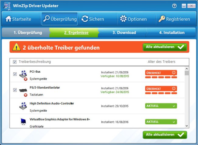 WinZip Driver Updater ist mit rund 35 Euro pro Jahr recht happig.