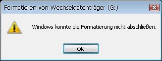 Die Fehlermeldung. Bildquelle: disk-partition.com