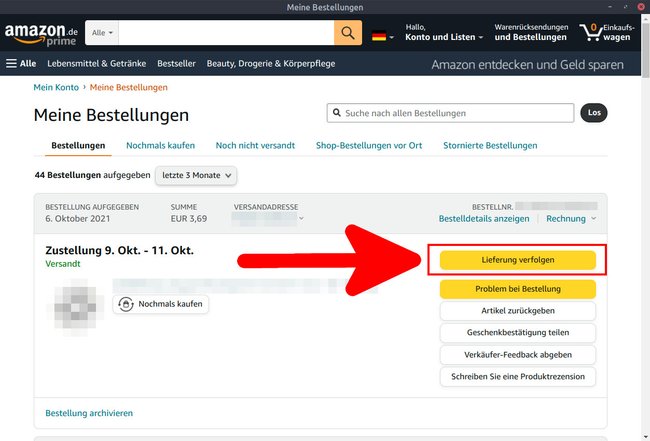 Hier verfolgt ihr euer Amazon-Paket. (Bildquelle: GIGA)