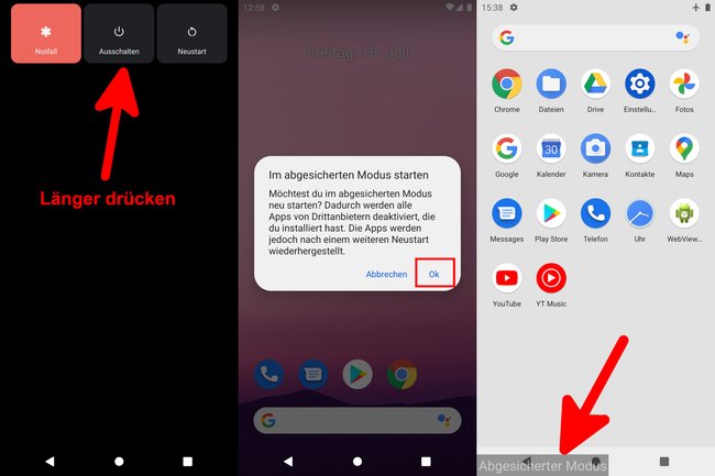 Android: So startet ihr den abgesicherten Modus. Bild: GIGA