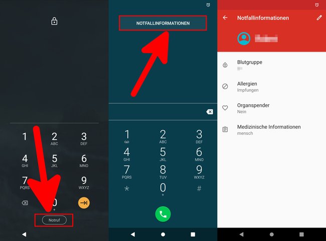 So öffnet ihr die Notfallinformationen eines Android-Smartphones. (Bildquelle: GIGA)