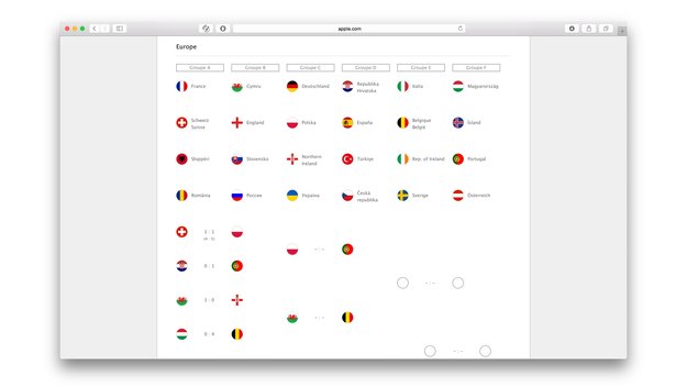 Easter Egg: Apple „versteckt“ Spielplan zur Fußball EM 2016 auf eigener Webseite