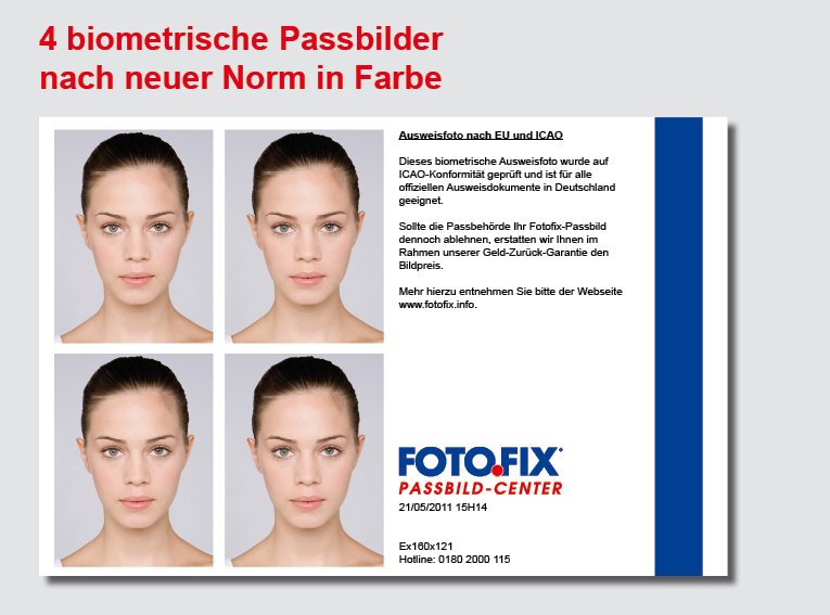 Der Fotofix-Automat erstellt 4 Passbilder für 5 Euro.