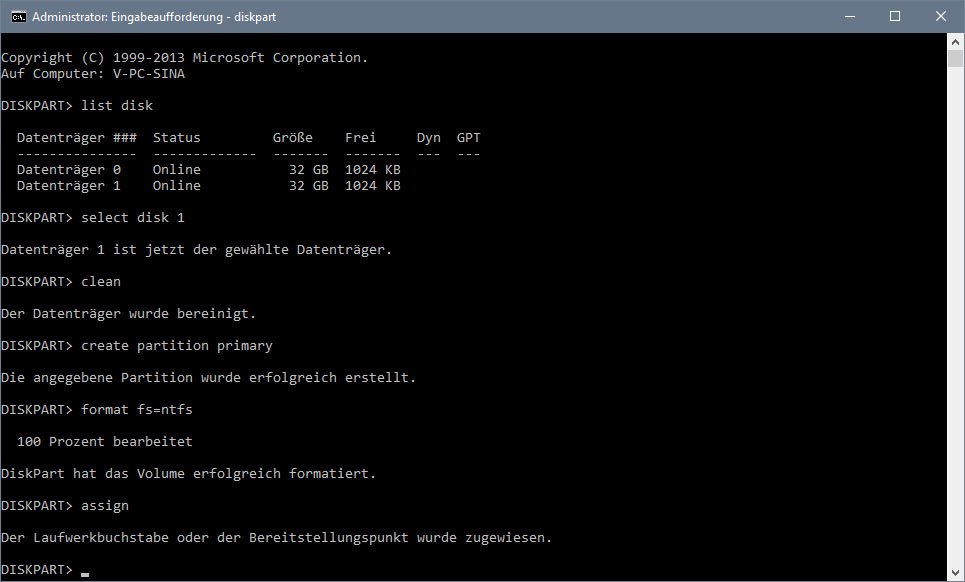 Lösung Windows konnte die Formatierung nicht abschließen