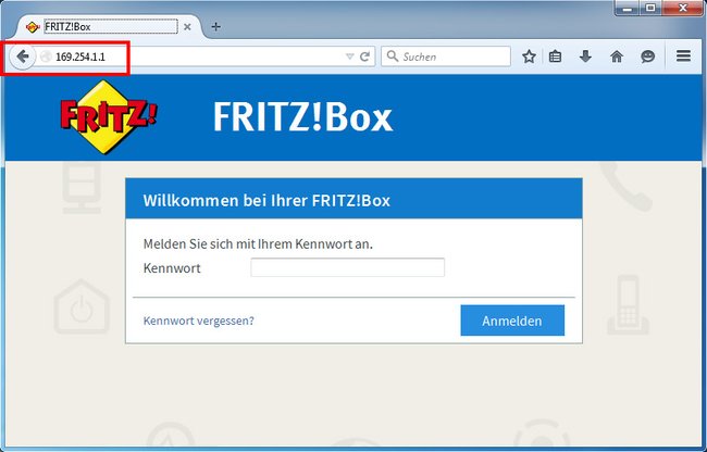 Mit der Notfall-IP meldet ihr euch an der Fritzbox an. (Bildquelle: GIGA)
