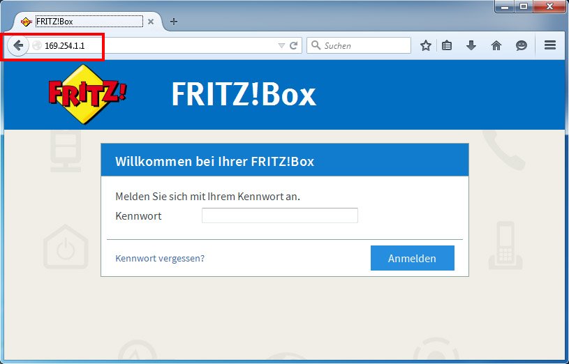 Mit der Notfall-IP meldet ihr euch an der Fritzbox an.