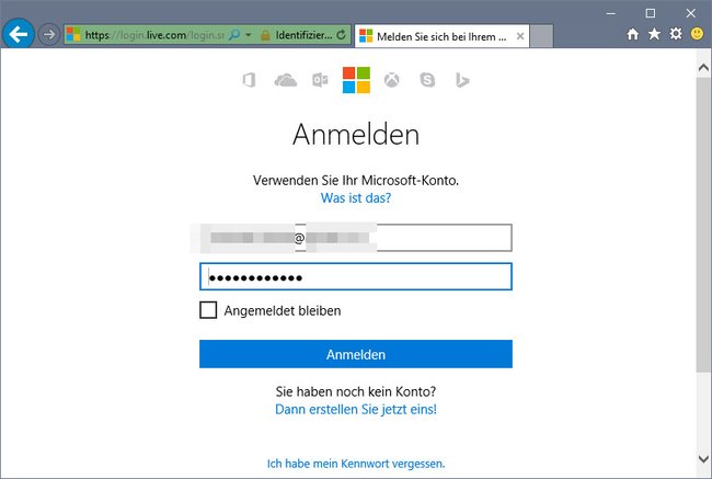 Der Internet Explorer hat das Passwort gespeichert und fügt es automatisch ein.