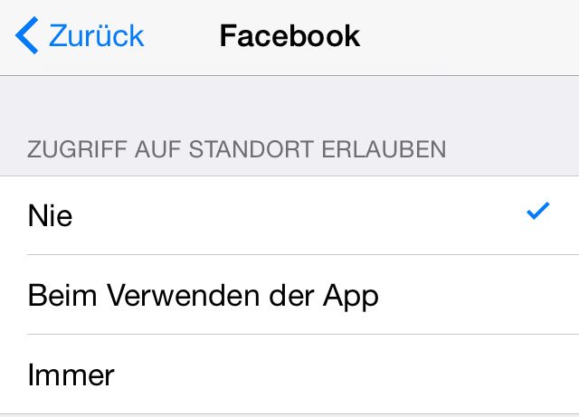 iPhone: Hier deaktiviert ihr den Ortungsdienst für Facebook.