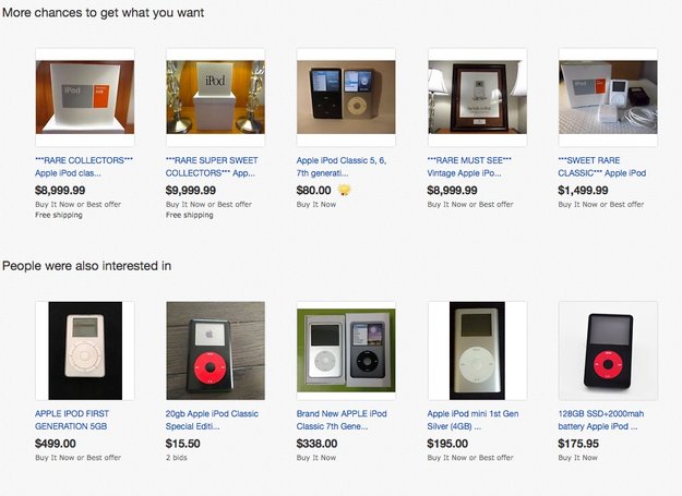 Alte iPods für astronomische Preise bei eBay