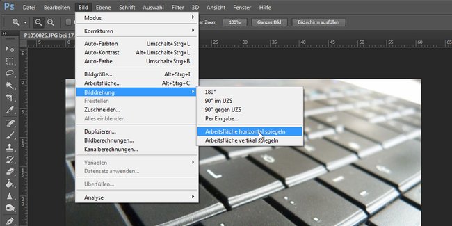 So könnt ihr in Photoshop ein Bild spiegeln.