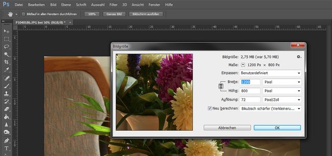 Photoshop: Hier verkleinert ihr euer Bild.