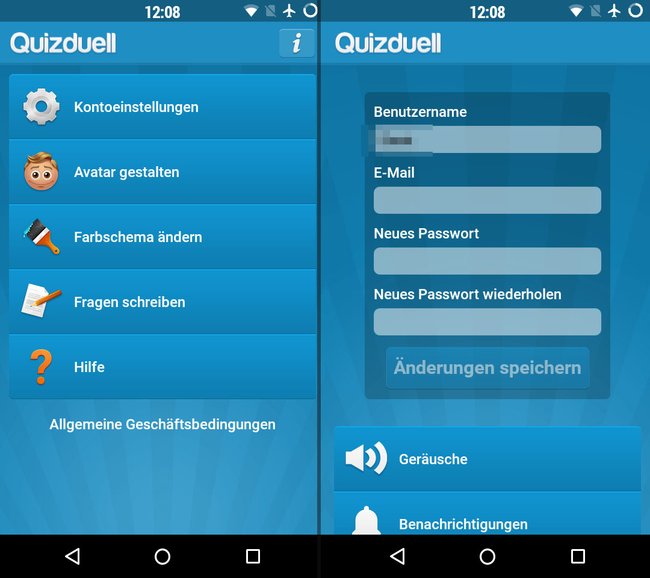 In den Quizduell-Einstellungen könnt ihr euren Account nicht löschen.