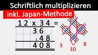 Multiplizieren: Schriftlich und mit Strichen (auf japanische Art) – Einfach & schnell