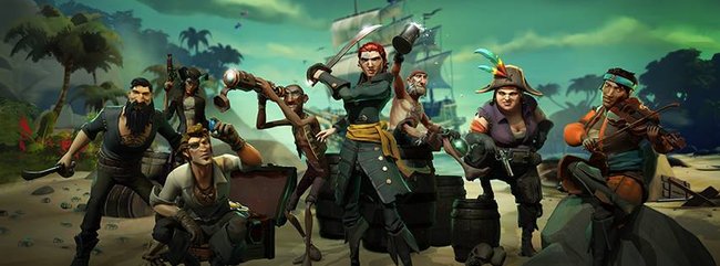 Sea of Thieves: Mit einer Crew aus unterschiedlichen Piraten sucht ihr Schätze.