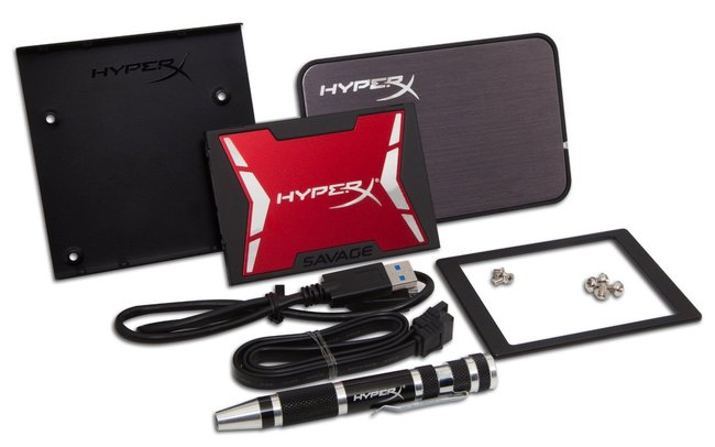 Das Upgrade-Kit enthält Gehäuse, Kabel und Software, um eine Festplatte auf SSD zu klonen. Bild: HyperX