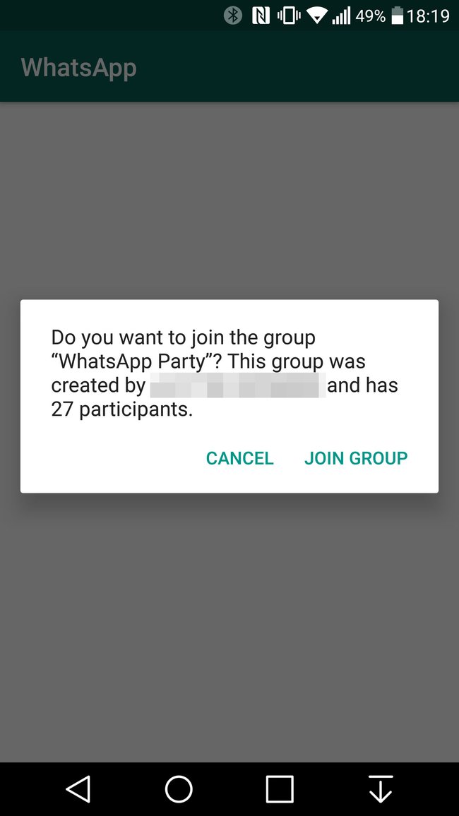 WhatsApp: So sieht es aus, wenn ihr einer Gruppe per Einladungs-Link beitretet.