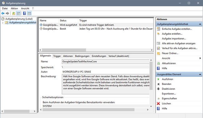 Windows 10: Die Aufgabenplanung führt zu bestimmten Triggern oder Zeitpunkten Aufgaben aus.