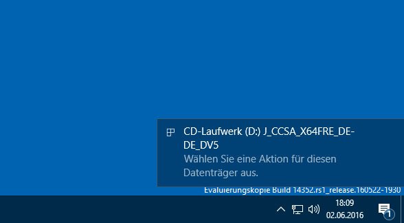 Windows 10: Klickt den Hinweis für die automatische Wiedergabe an.