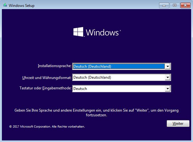 Das Windows-10-Setup ist gestartet