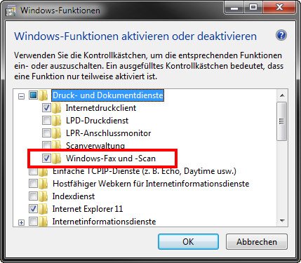 Hier installiert ihr „Windows-Fax und -Scan“. Bild: GIGA